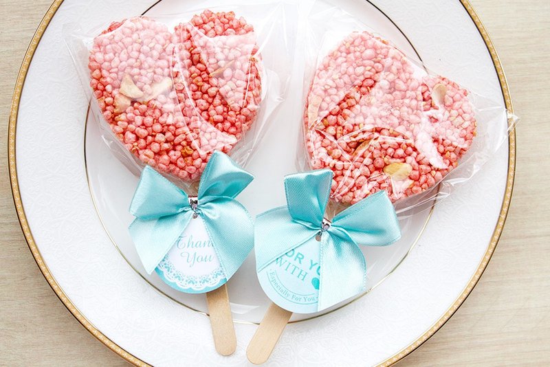 棒装 心型米香(红麴)-满百份免费印名字 游戏抽奖 活动礼赠品 - 手工饼干 - 新鲜食材 多色