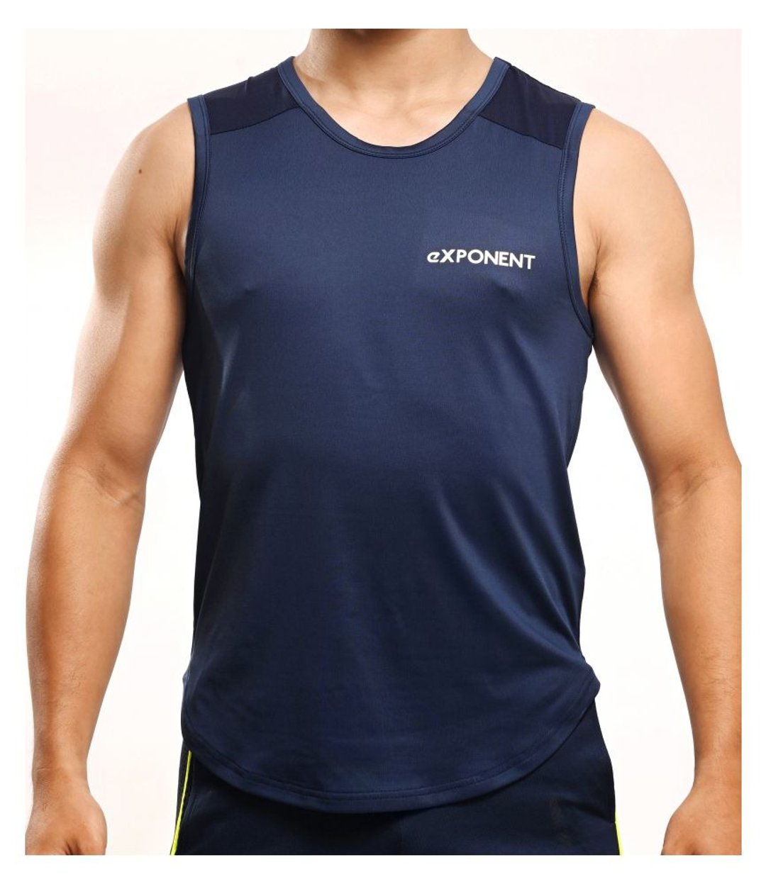 Serious Gym 高机能宽版下弧度运动背心 - 深蓝色 - 男装背心 - 聚酯纤维 蓝色