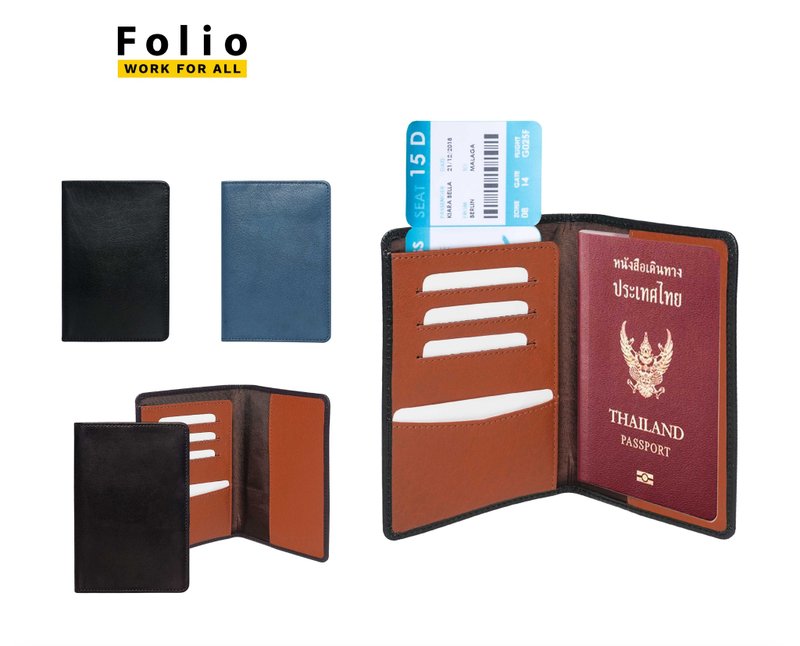 对开页：Tuff 护照夹（双色） 护照夹，真皮，具有 RFID。 - 护照夹/护照套 - 真皮 