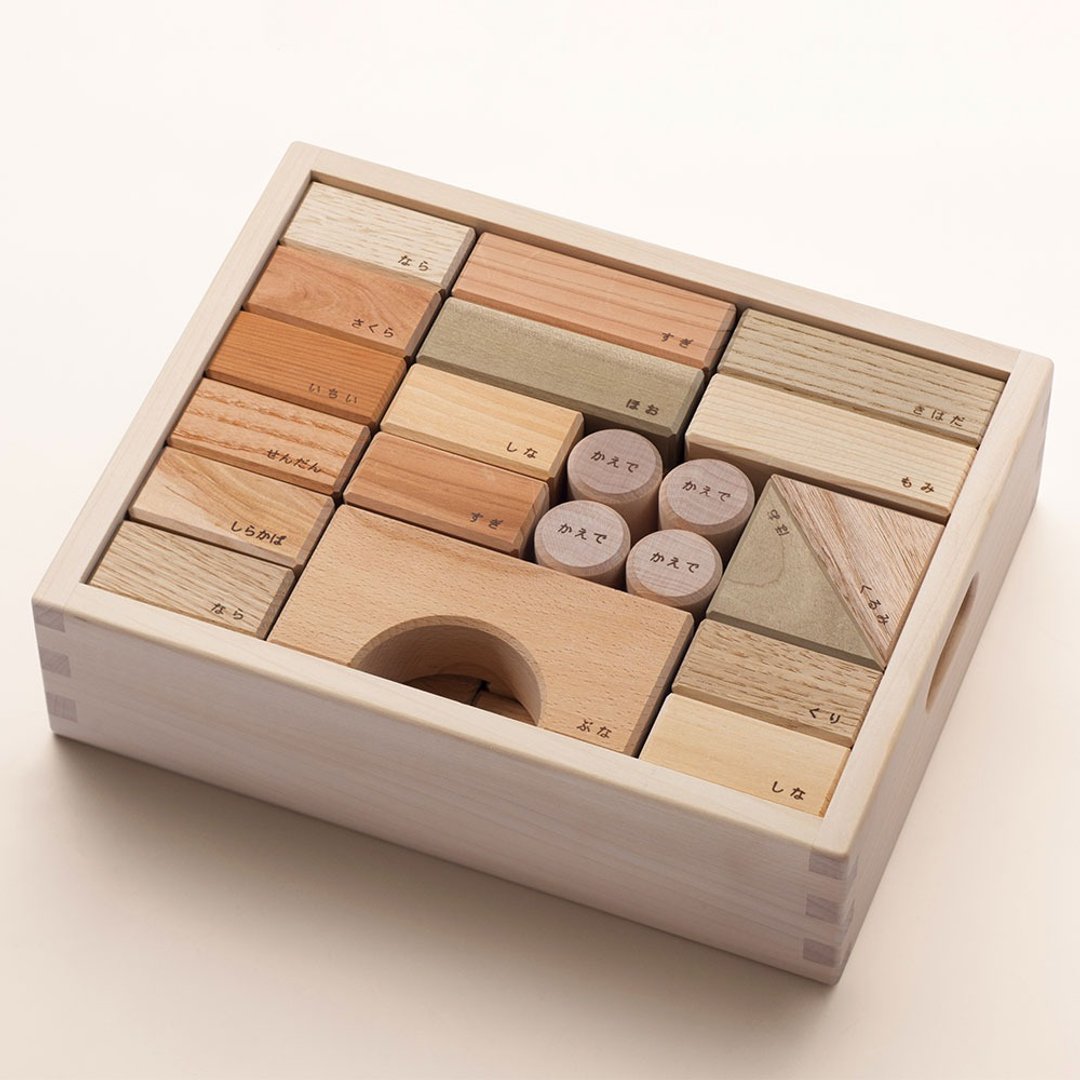 【Oak Village】日本树种原木积木组 (附收纳木盒) - 玩具/玩偶 - 木头 卡其色