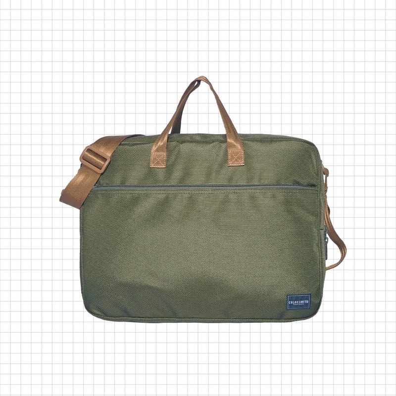 CR2 手提后背三用电脑袋 CR2-1350-B-OG【 台湾原创品包包品牌】 - 公文包/医生包 - 尼龙 绿色