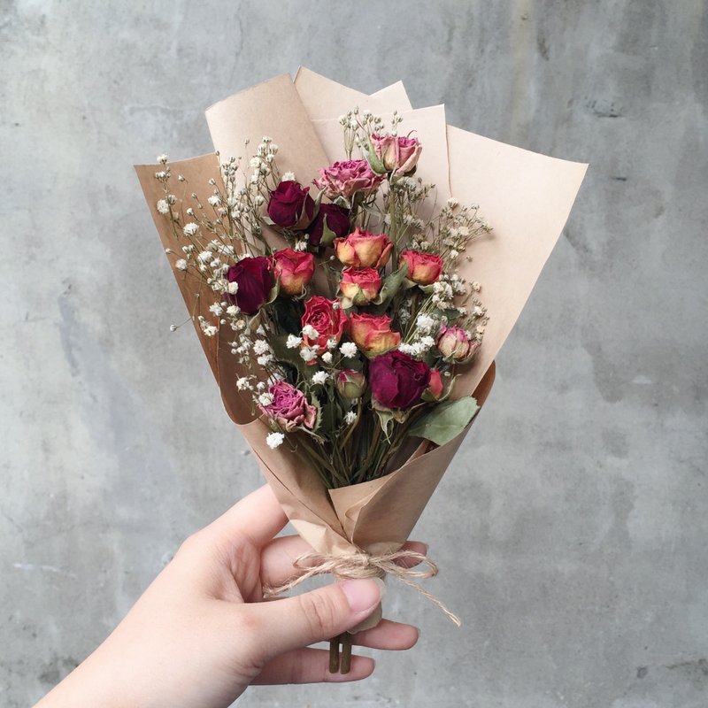 三色 迷你玫瑰 干燥花束 - 干燥花/捧花 - 植物．花 多色