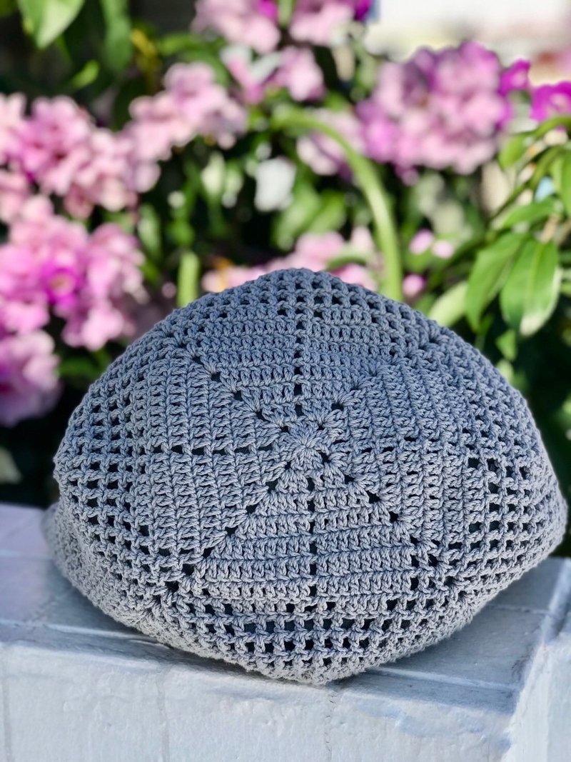 手作-编织棉质肩背/手提包-雨天灰-上班/通勤/轻旅行/生日礼物 - 手提包/手提袋 - 棉．麻 灰色