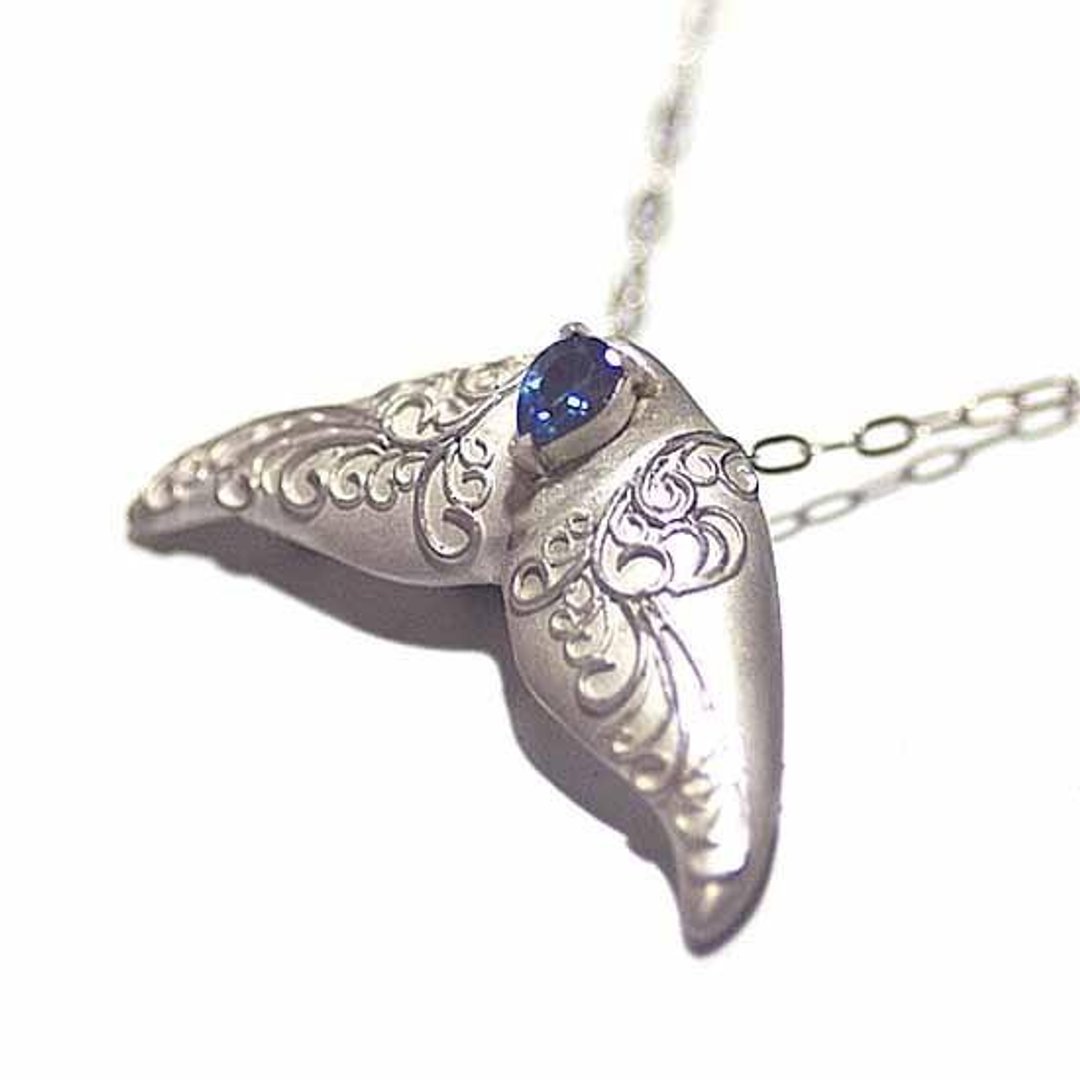 Reversible fin pendant R size [Free shipping] - 项链 - 其他金属 蓝色