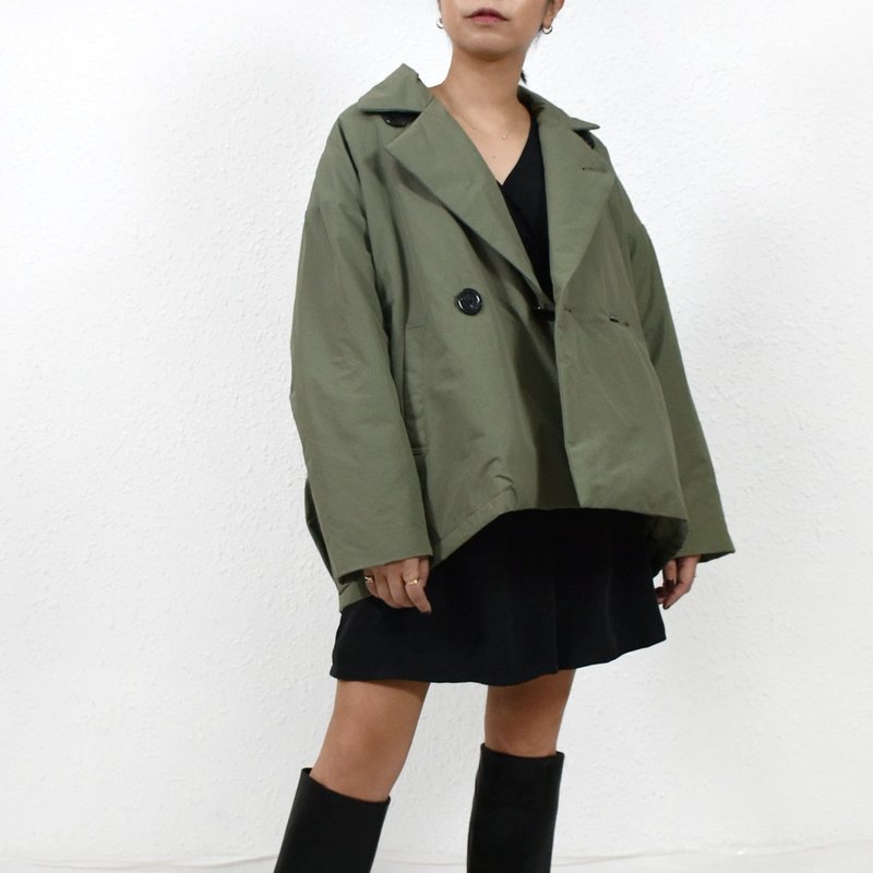 BOWEN PADDED JACKET 橄榄绿 女装和式宽松夹棉外套 - 女装休闲/机能外套 - 尼龙 