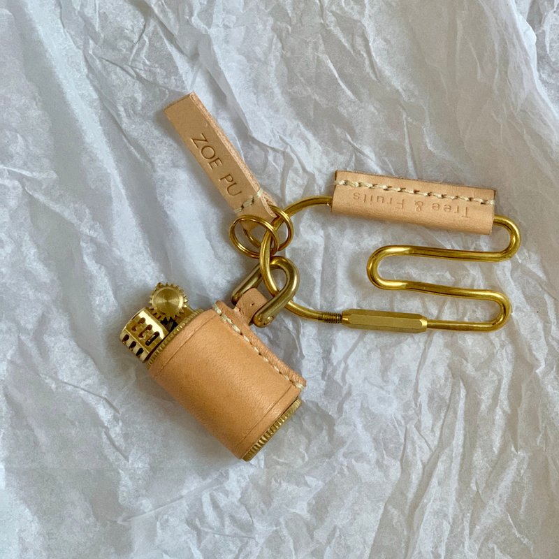 Tree & Fruits 复古 皮革 煤油 黄酮打火机 (可印字) - 其他 - 真皮 卡其色