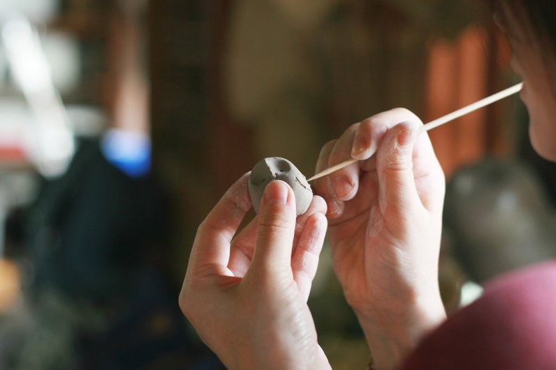 手捏精油项链-柴烧猫头鹰 - 陶艺 - 陶 