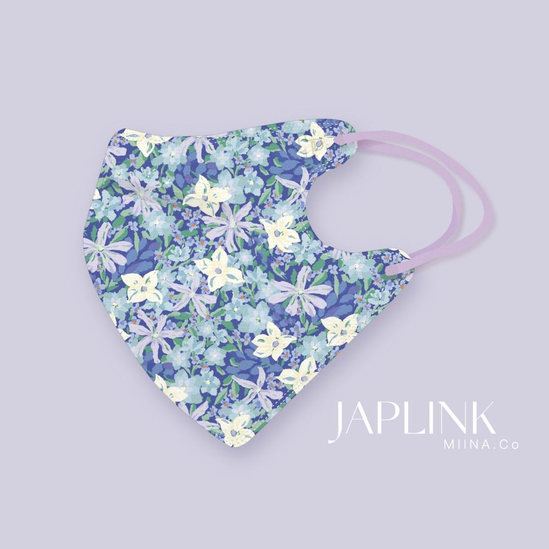 【标准】JAPLINK HEPA 高科技水驻极 立体医疗口罩- 星露花语蓝紫 - 口罩 - 聚酯纤维 紫色