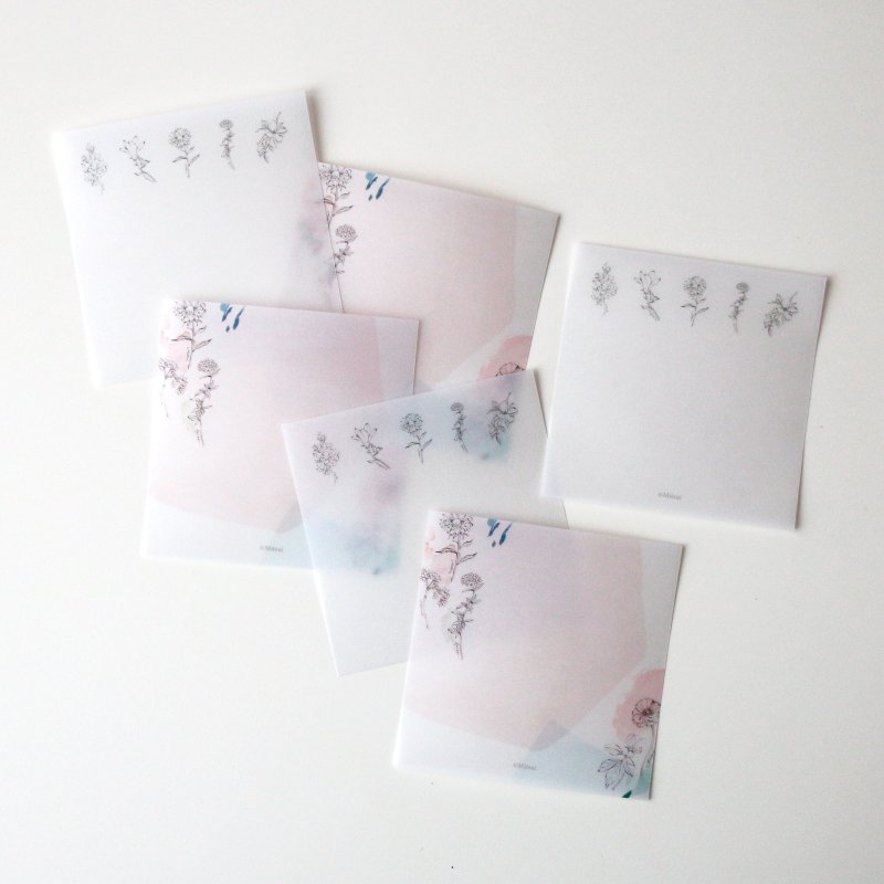 植物素描描图纸消息卡 - 卡片/明信片 - 纸 多色