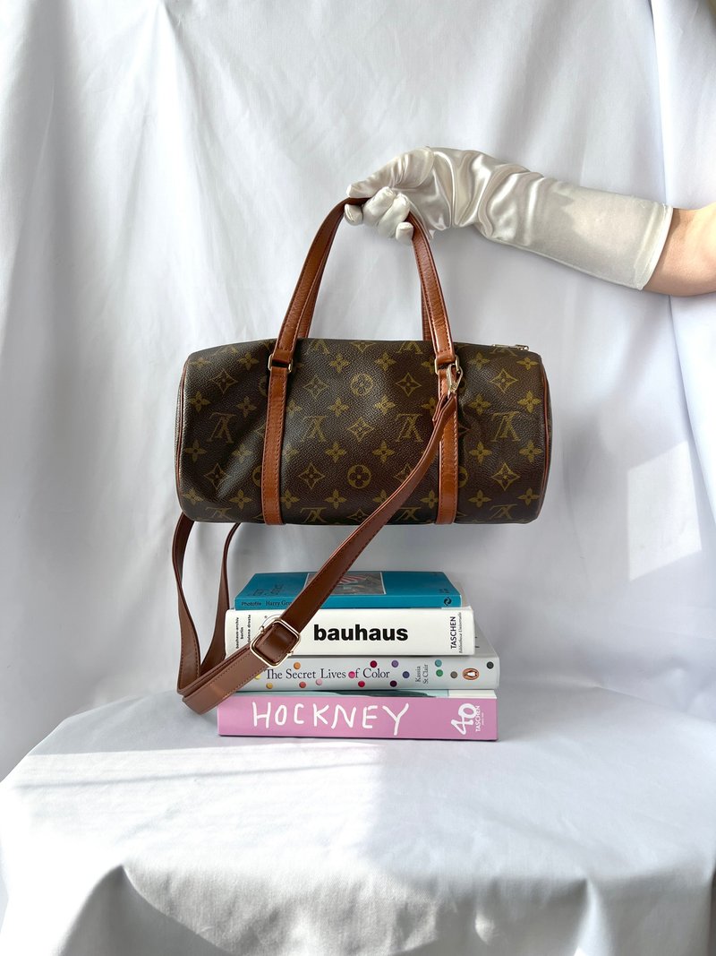 LV Monogram Papillon 30 圆筒形手提袋赠送肩带则斜背包 中古 - 侧背包/斜挎包 - 真皮 咖啡色