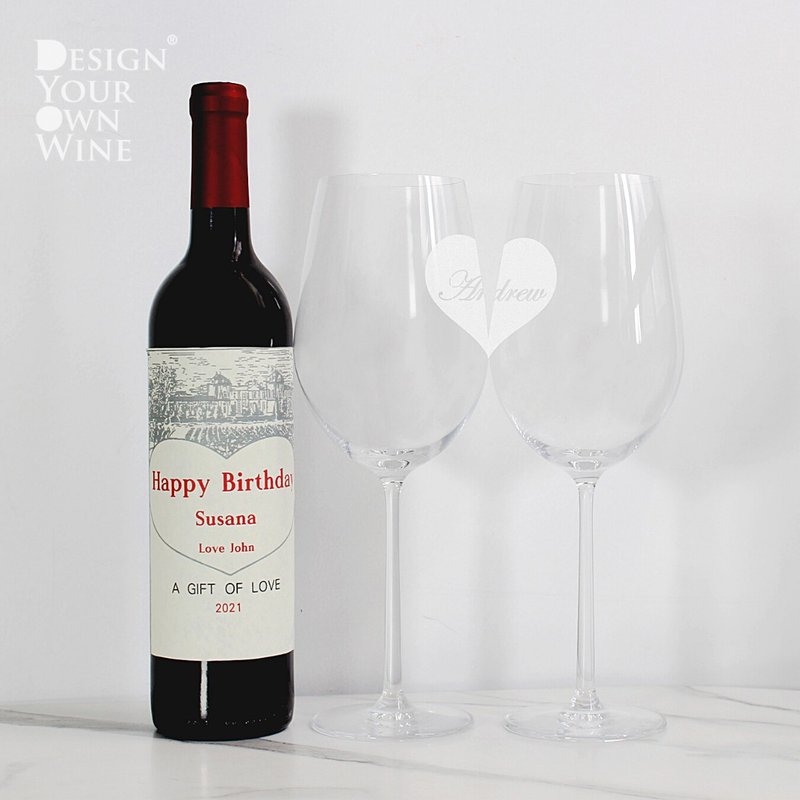 【订制酒标】结婚 周年庆 情人节礼物|chateau Bonnet爱之酒礼盒 - 酒类 - 玻璃 