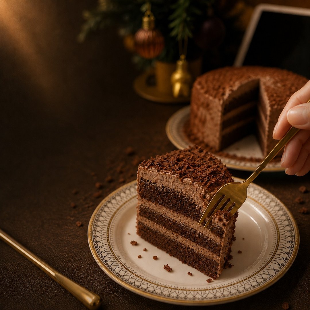 可可加冕 浓郁苦甜 6 寸可可碎片蛋糕 Chocolate Chiffon Cake - 蛋糕/甜点 - 新鲜食材 
