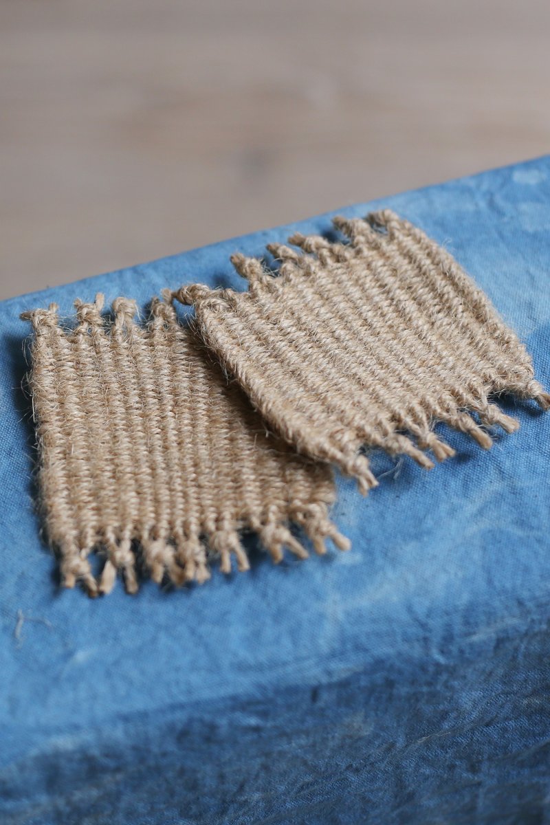 原创手织系列 | 素麻 茶杯垫 置物垫 | 自然环保 - 杯垫 - 棉．麻 卡其色