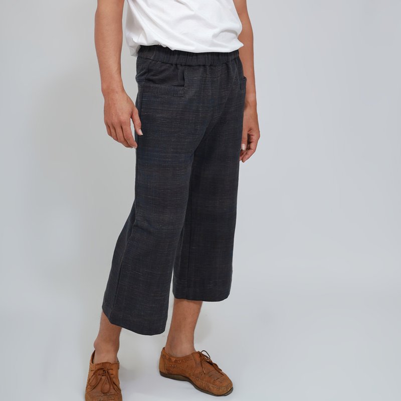 男女通用长裤，男式棉质长裤，棉质手工编织，夏季长裤，狮子座，靛 - 中性裤装 - 棉．麻 蓝色