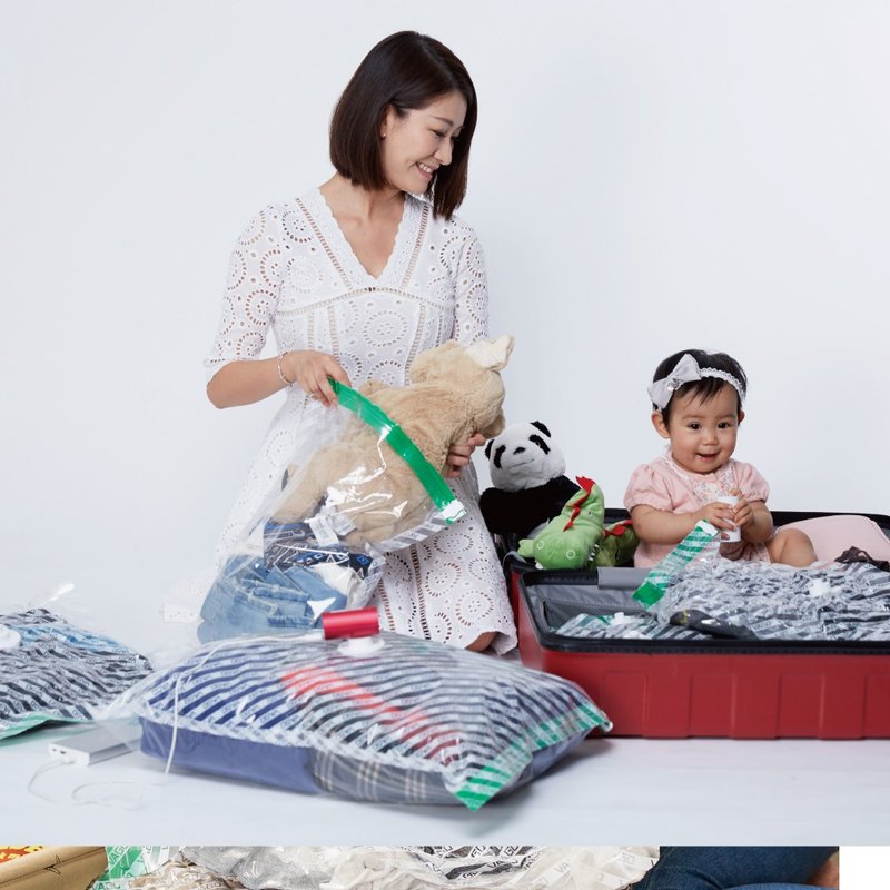 旅行真空收纳袋二入-大(L)       *需搭配VAGO微型真空压缩机使用 - 收纳用品 - 塑料 透明