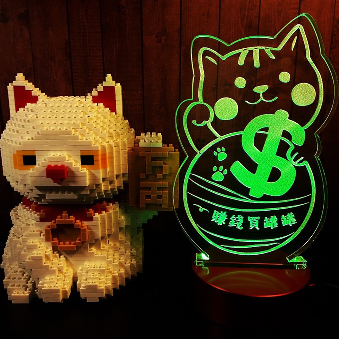 开张大吉 - 有猫有招财 招财灯 - 灯具/灯饰 - 压克力 透明