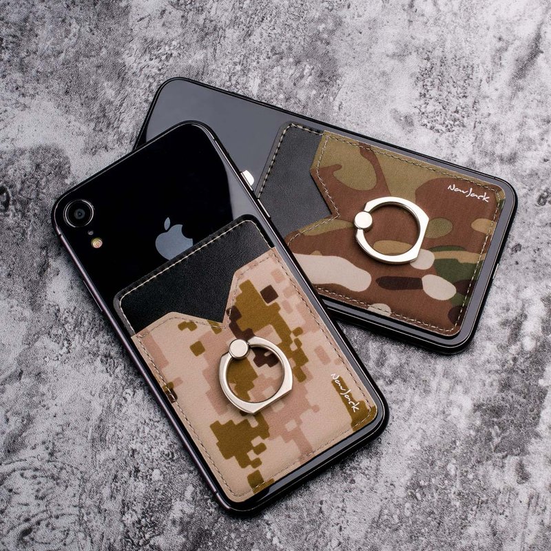 NavJack│手机配件│Muse Pocket 战斗迷彩口袋式自黏指环支架 - 手机配件 - 人造皮革 多色