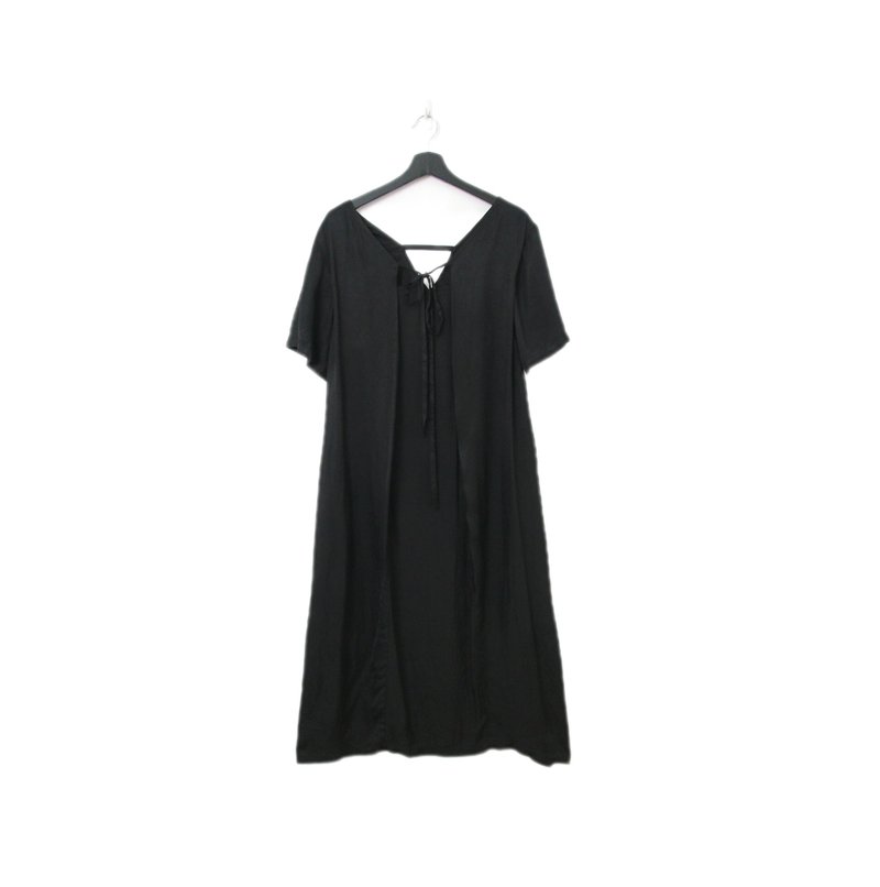 Back to Green-复古长洋装 假两件 绑带Ls-44//vintage dress - 洋装/连衣裙 - 棉．麻 