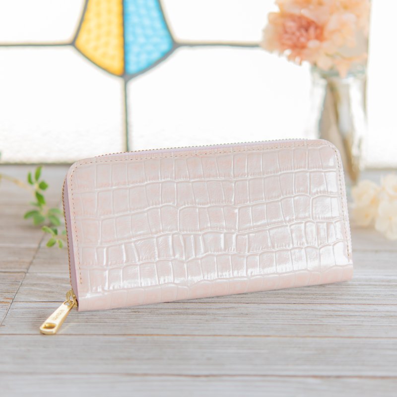 Made in Japan handmade leather wallet - 皮夹/钱包 - 真皮 粉红色