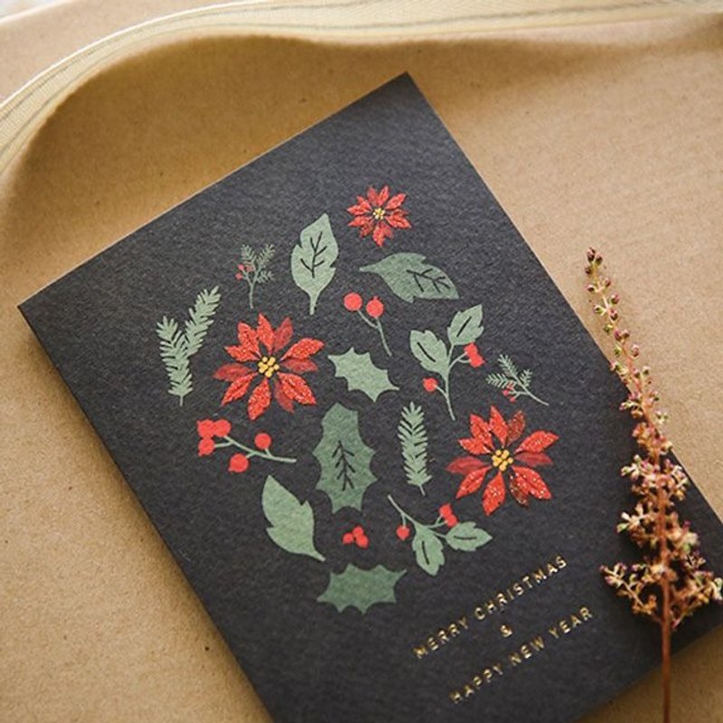 圣诞卡片-森林物语卡片信封组-13圣诞红,E2D46428 - 卡片/明信片 - 纸 黑色