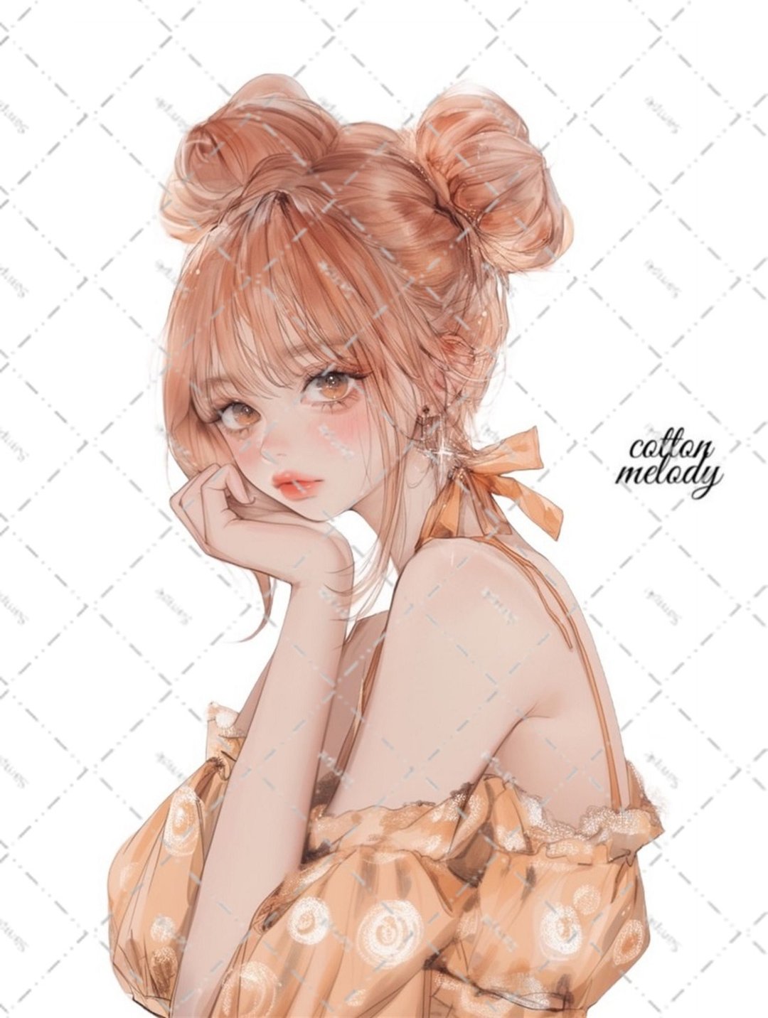 original sticker no.6444 人物贴纸 原创贴纸 人物贴纸 女孩贴纸 原创人物贴纸 - 贴纸 - 纸 