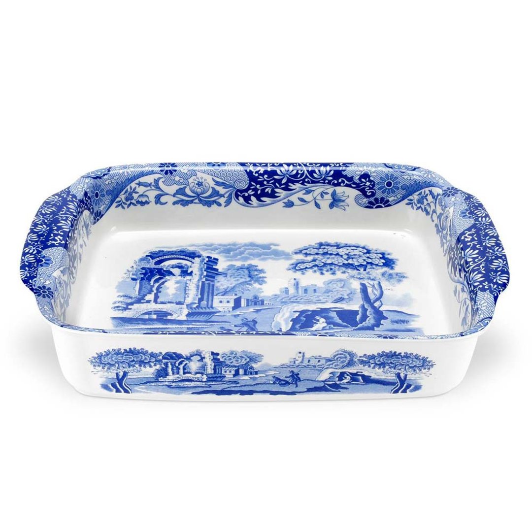 Spode 意大利蓝30×22CM双把长方深盘 (原厂盒装) - 盘子/餐盘/盘架 - 瓷 蓝色
