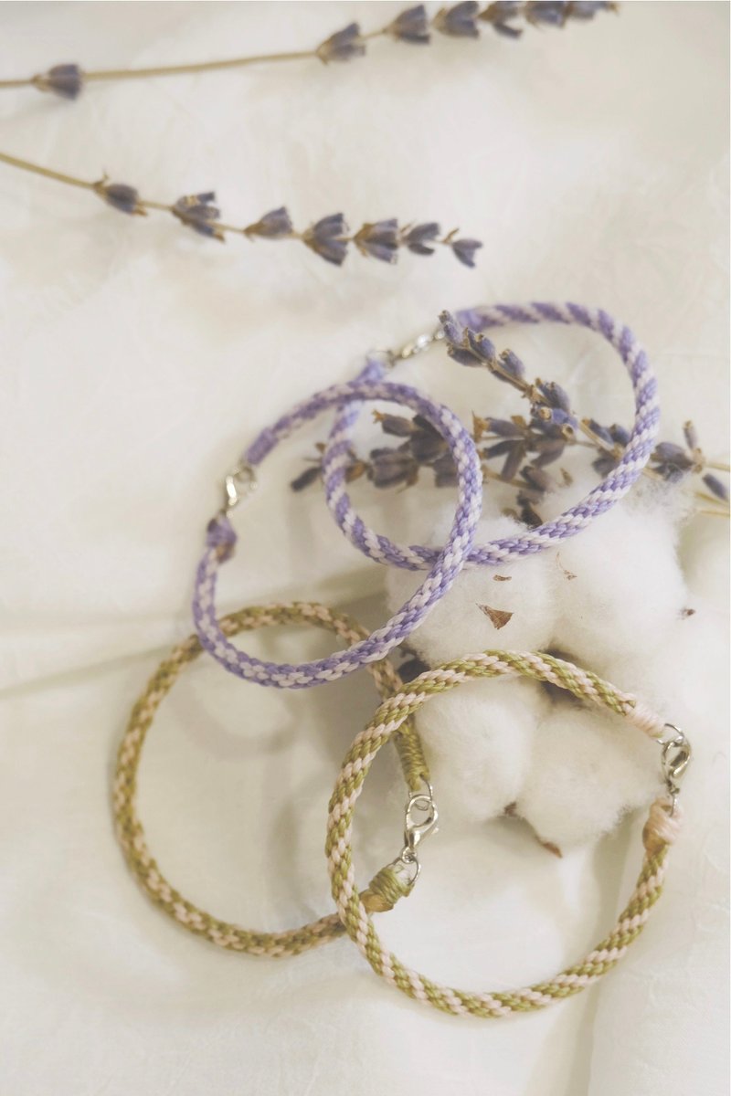 == 编织手环✕防水南美蜡线==【玉米结-双色】 - 手链/手环 - 蜡 