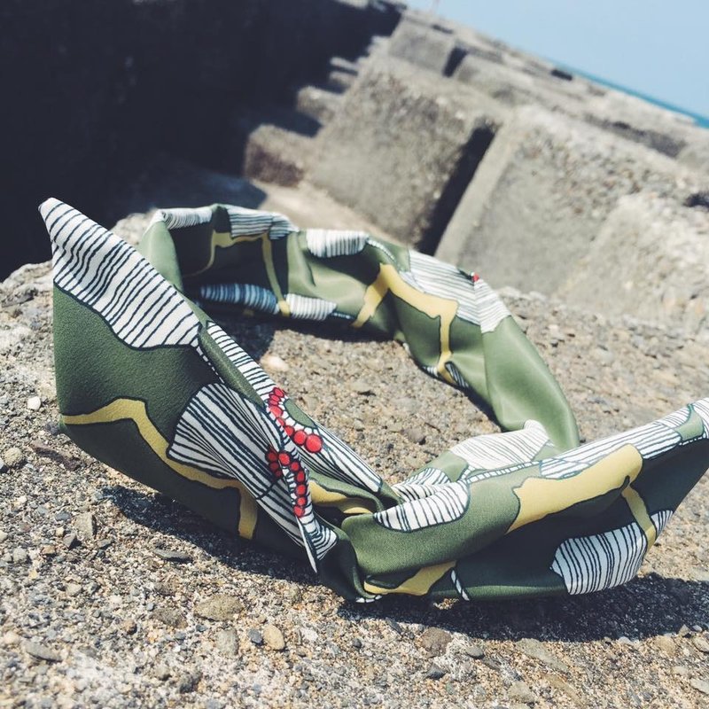 宇治秘密 好烦小姐 铝线发带 京都限定 - 发饰 - 棉．麻 绿色