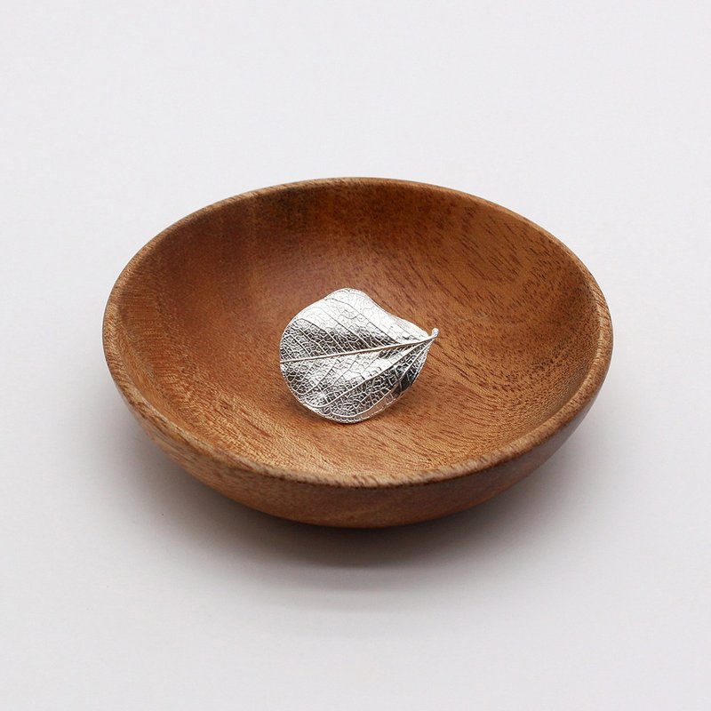 叶子 胸针 纯银 自然植物 - 胸针 - 其他金属 银色