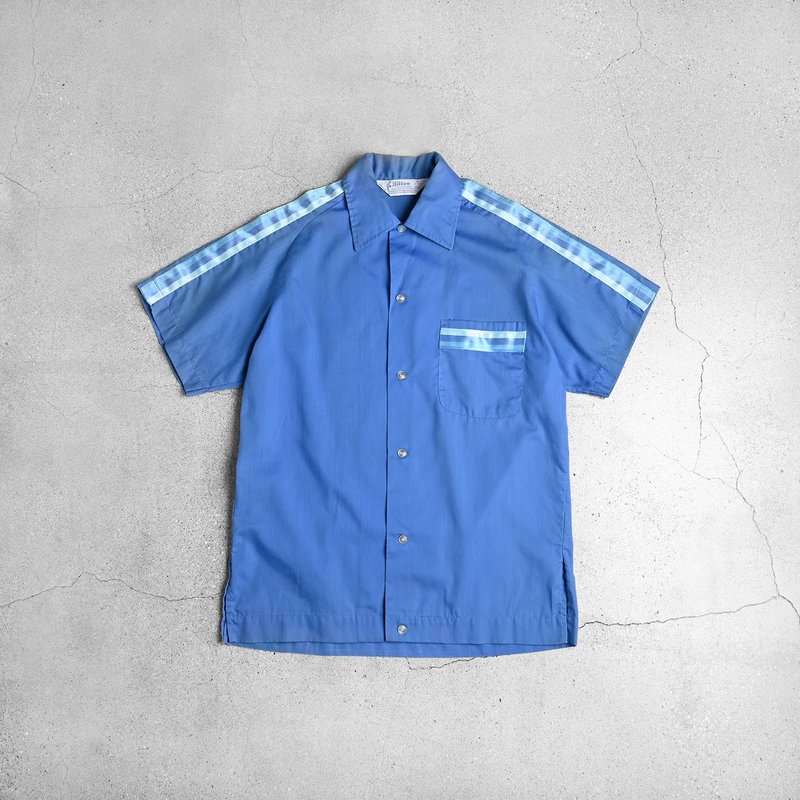 70s hilton bowling Shirts 保龄球衫 / 夏威夷衬衫、 古巴衬衫 - 男装衬衫 - 棉．麻 蓝色