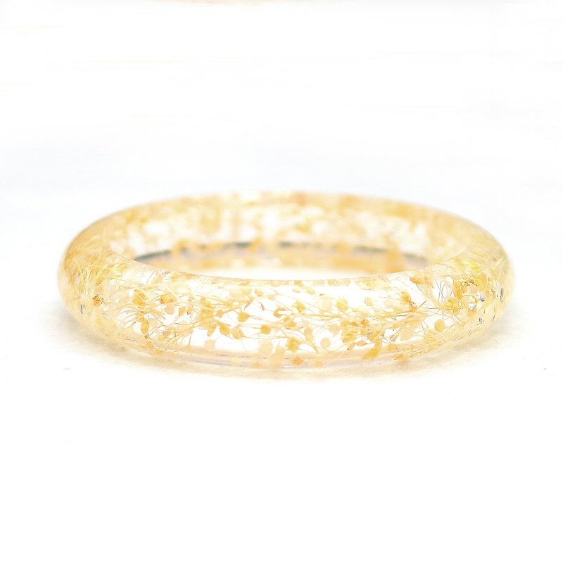 花说 - 【繁星系列】小满天星真花手镯 - 黄色系 - 干燥花永生花 - 手链/手环 - 其他材质 黄色