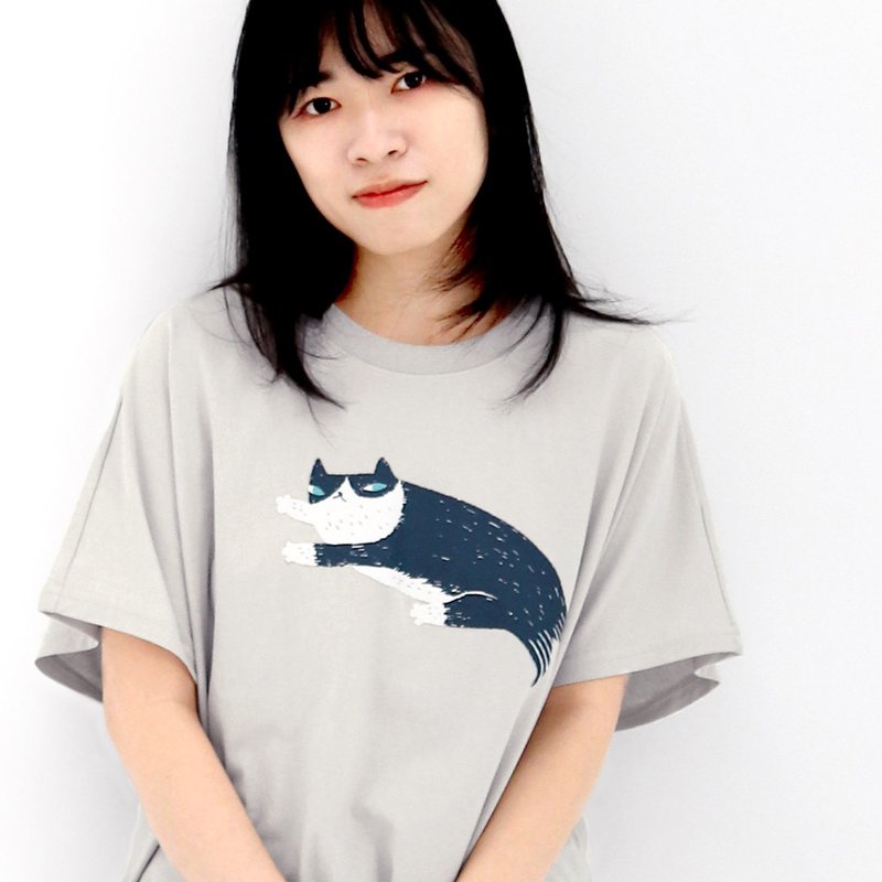 WenWen 鱼喵 one size 短袖 tshirt - 女装 T 恤 - 棉．麻 灰色