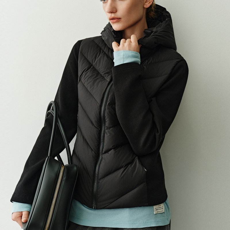 【高蓬松90白鹅绒】 法式简约/拼接羽绒服/不钻绒JU显瘦鹅绒服 - 女装上衣 - 其他材质 多色