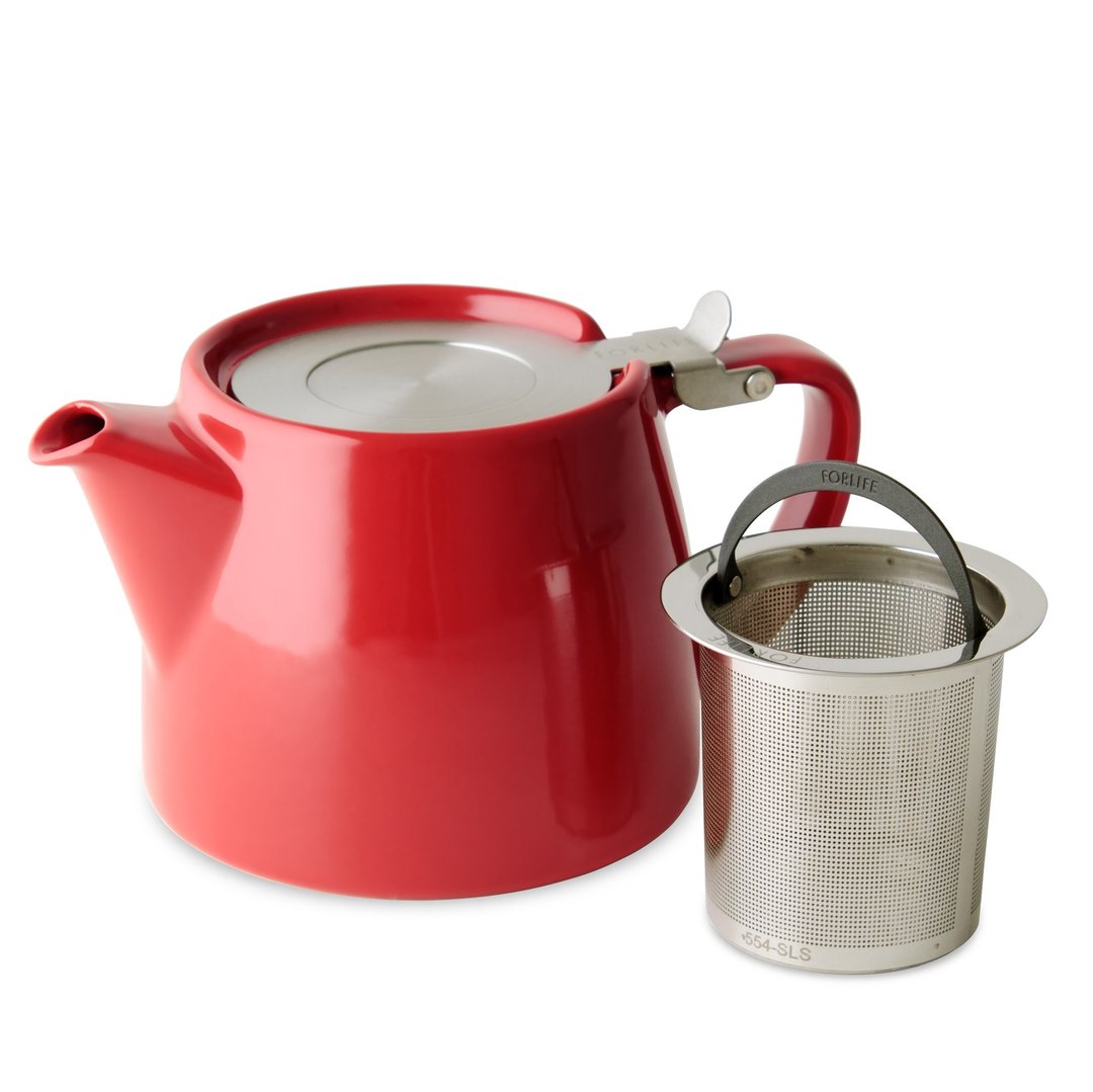 【节日送礼】美国FORLIFE树桩茶壶-红 - 茶具/茶杯 - 瓷 红色