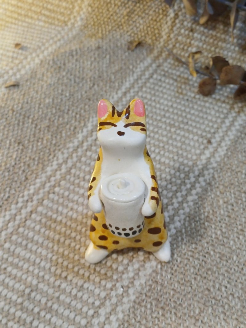 猫肥运来-珍珠奶茶-台湾名物系列 - 玩偶/公仔 - 陶 
