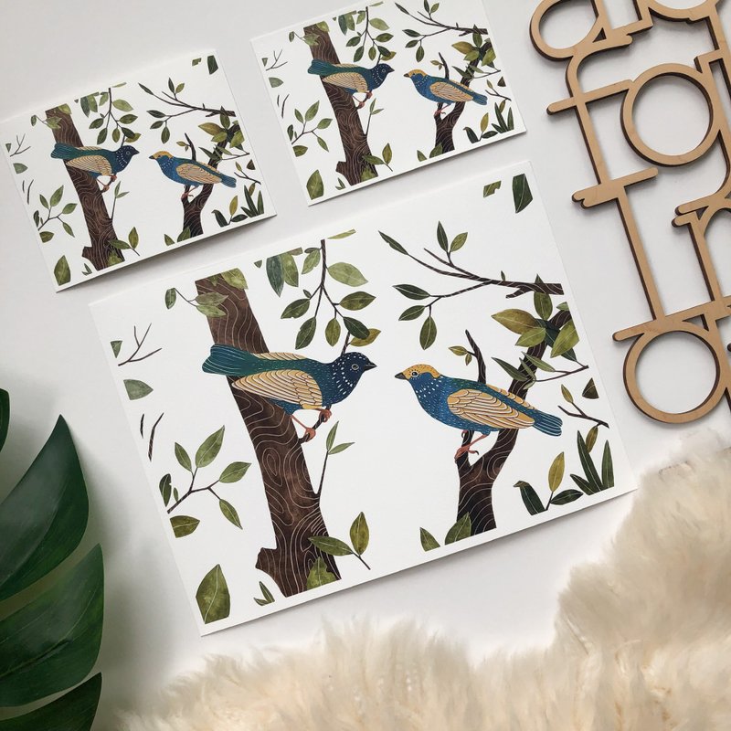 Love Birds 12.4 x 9.25 Watercolour Art Print - 海报/装饰画/版画 - 纸 