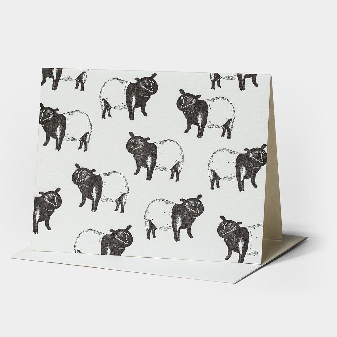 ENDANGERED ANIMAL SERIES : MALAYAN TAPIR - 卡片/明信片 - 纸 白色