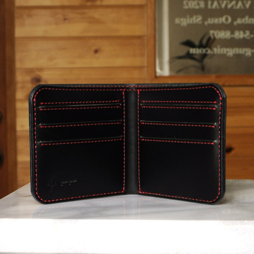 Simple wallet A No.3 Buttero - 皮夹/钱包 - 真皮 黑色