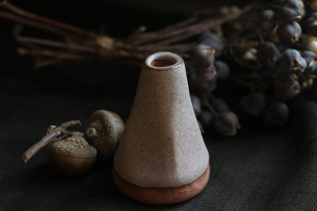 3号 小花瓶 - 牛奶可可系列 - 花瓶/陶器 - 陶 卡其色