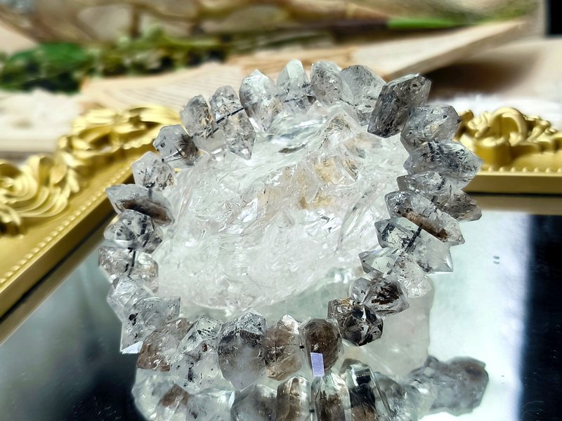 天然闪灵钻原石手串 净化之石 最佳治疗水晶 手串 - 手链/手环 - 水晶 