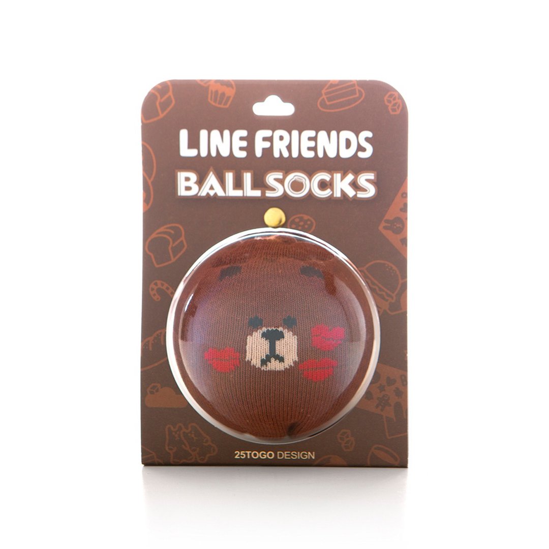 LINE FRIENDS球袜_熊大唇印 - 袜子 - 其他材质 咖啡色