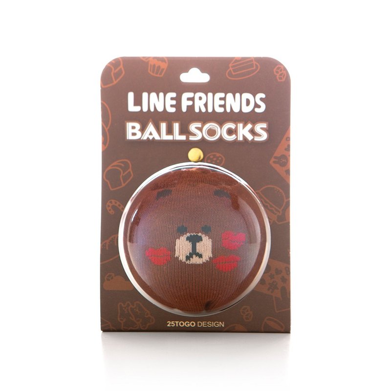 LINE FRIENDS球袜_熊大唇印 - 袜子 - 其他材质 咖啡色
