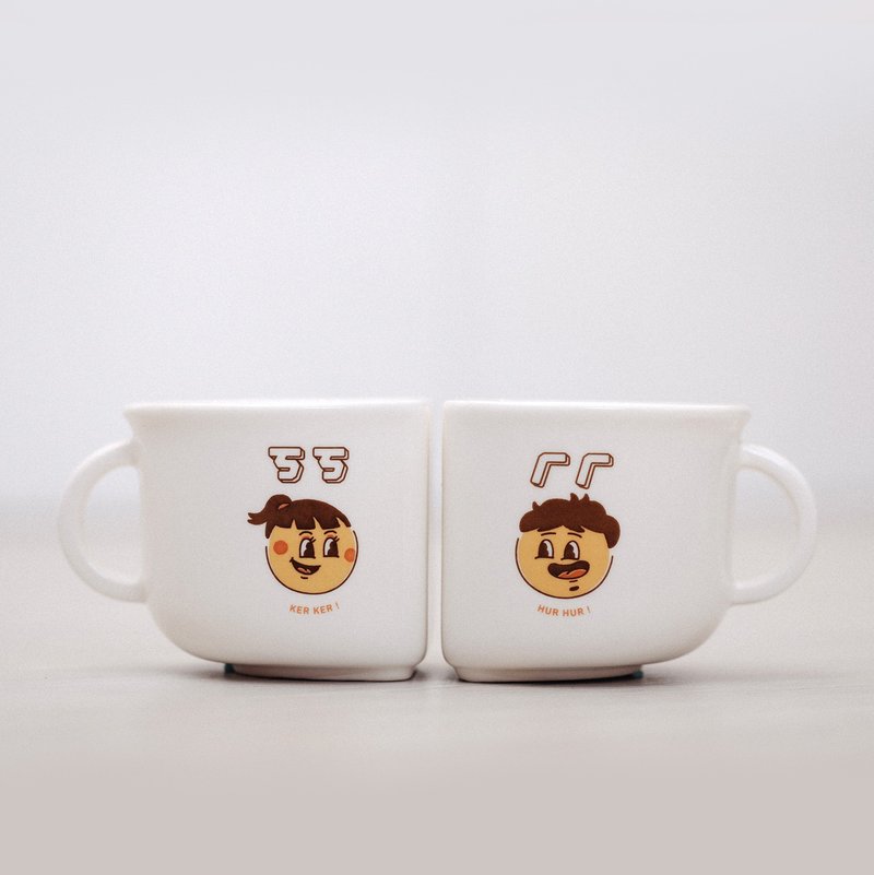 BOPOMOO ㄎㄎㄏㄏ杯 小波大波 自开模 对杯 马克杯 - 其他杯子 - 瓷 白色