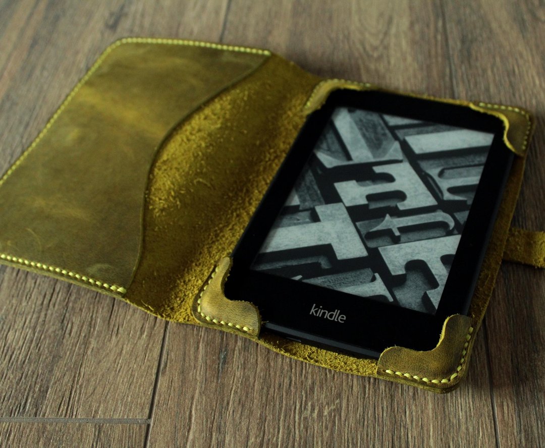 Kindle Paperwhite 11 gen 2021 6.8 寸皮套个人化柠檬绿 - 平板/电脑保护壳 - 真皮 绿色