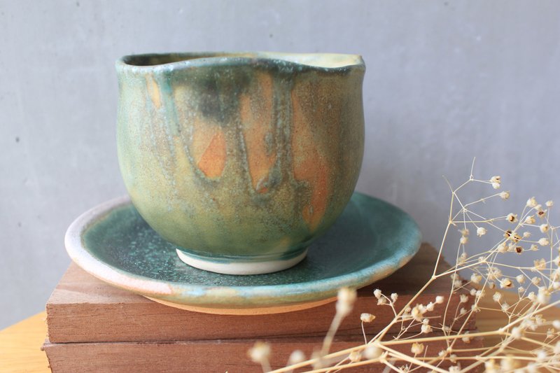 200毫升陶瓷茶杯附碟 - 花瓶/陶器 - 陶 绿色