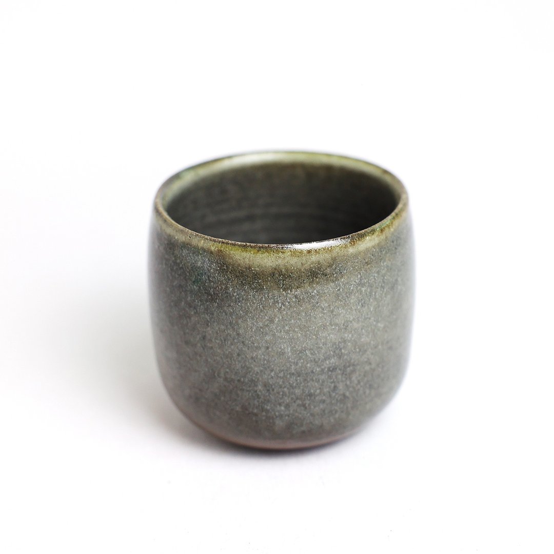 明芽窑 | 柴烧灰釉水杯 灰绿 茶杯 陶杯 杯子 搜藏品 H9 - 茶具/茶杯 - 陶 灰色