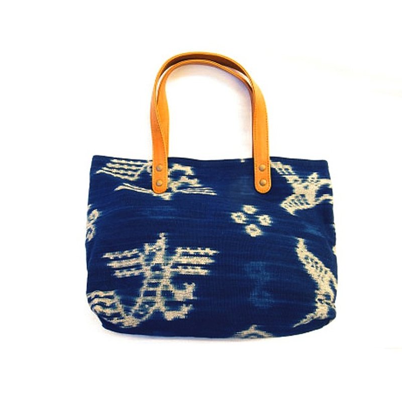 Lamb leather ikat bag - 手提包/手提袋 - 棉．麻 