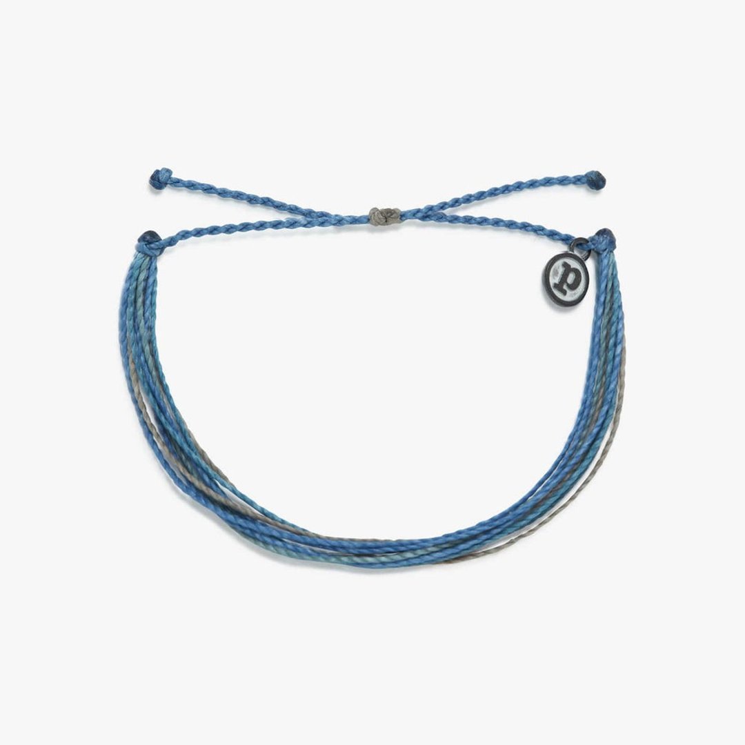 Pura Vida 美国手工 ALPINE BLUE 高山深蓝 基本款可调式冲浪手环 - 手链/手环 - 防水材质 蓝色