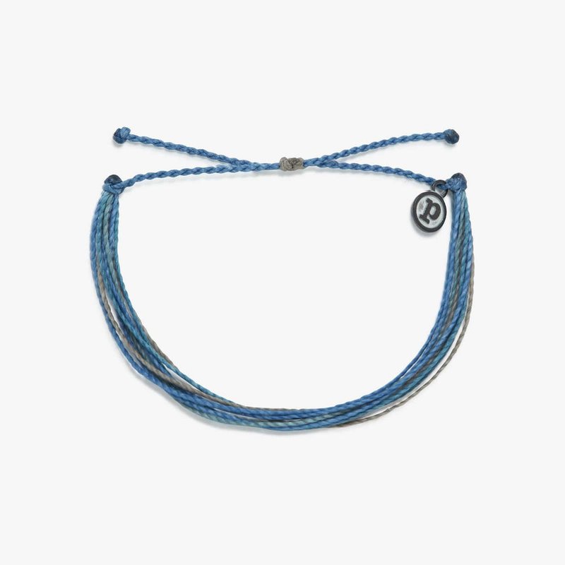 Pura Vida 美国手工 ALPINE BLUE 高山深蓝 基本款可调式冲浪手环 - 手链/手环 - 防水材质 蓝色