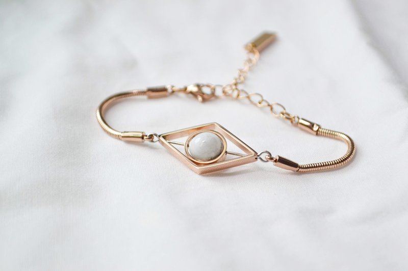 菱形月球手链 -- 玫瑰金色 - 手链/手环 - 不锈钢 金色